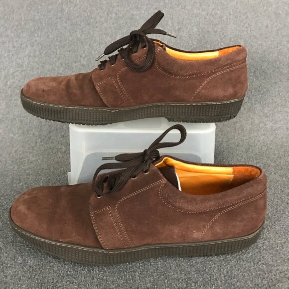 Charles B. ALKIS Made in Italy Brown Suede Lace Up Oxford Shoes Sneaker Mens 8.5